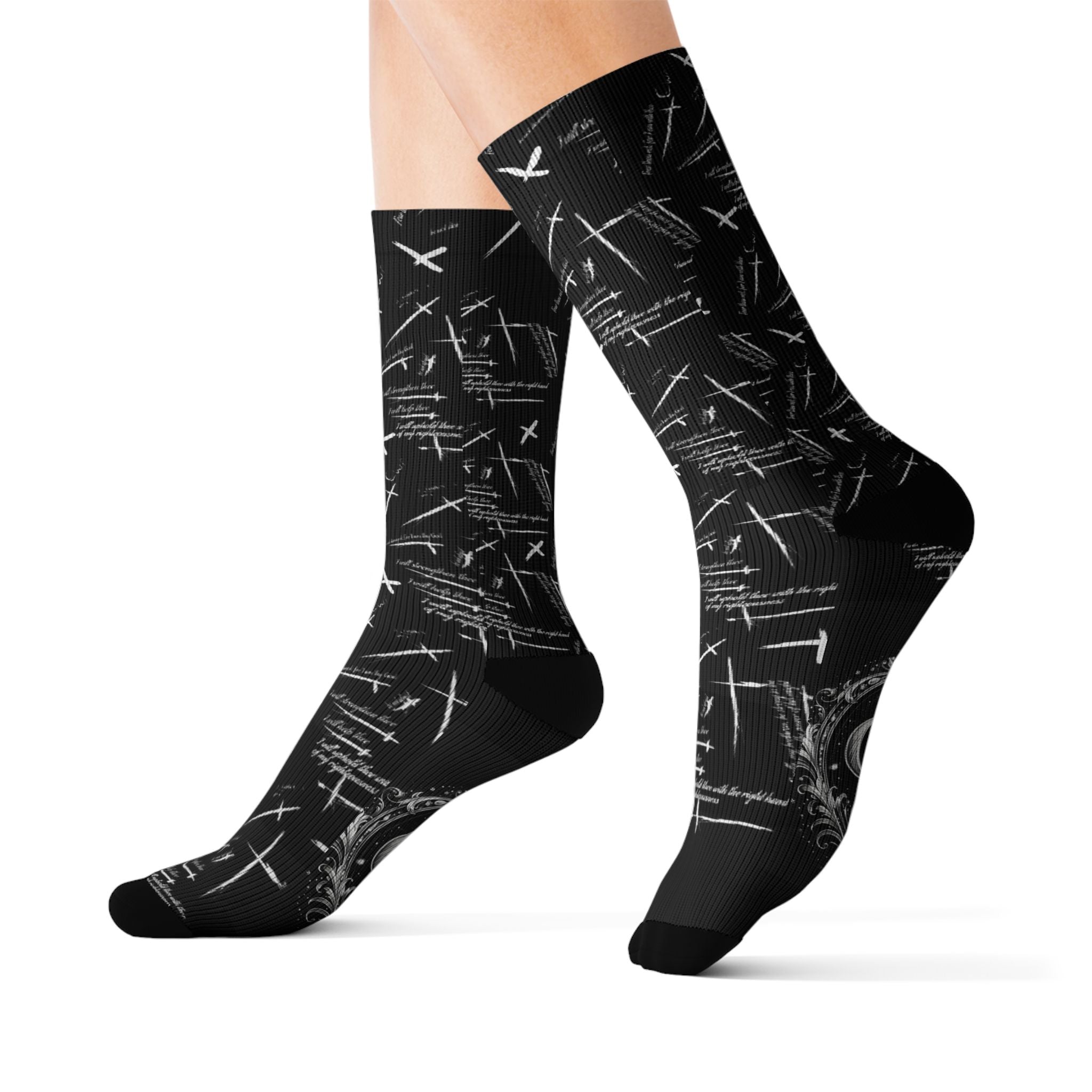 Scripture Sublimation Socks — Faith-Inspired Scripture Socks