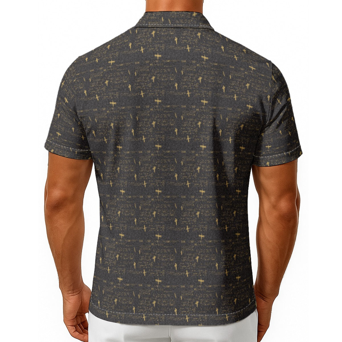 Scripture Hawaiian Shirt | KJV Bible Verse AOP Button-Up | Christian Streetwear | Black Gold Faith S