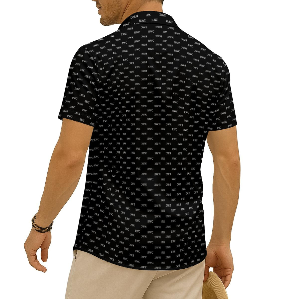 All-Over Print Men's Imitation Silk Short-Sleeved Shirt