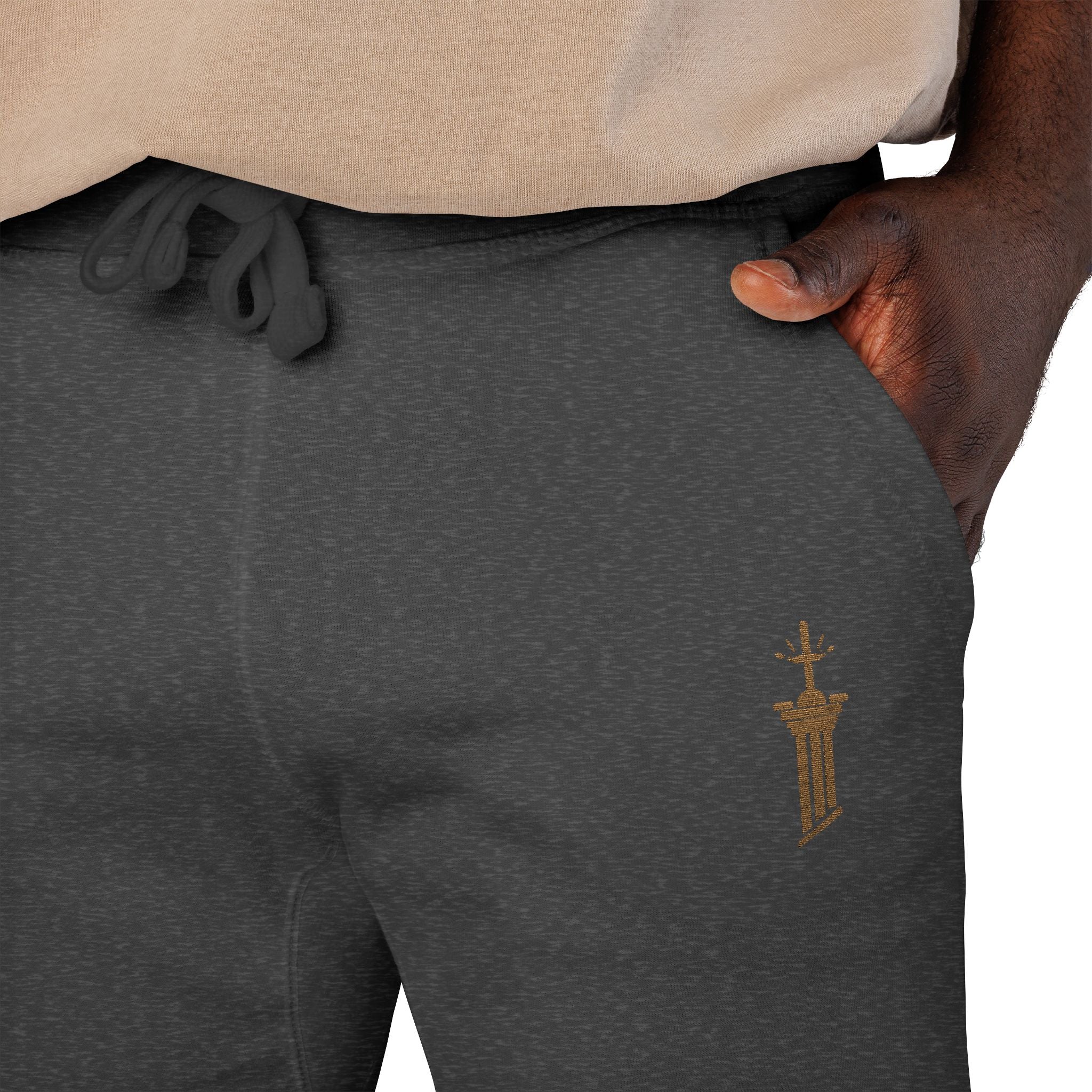 Pillar of Strength Embroidered Sweatpants — Church & Gym Fleece