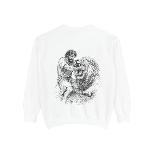 David and The lion  — Vintage Illustration Crewneck