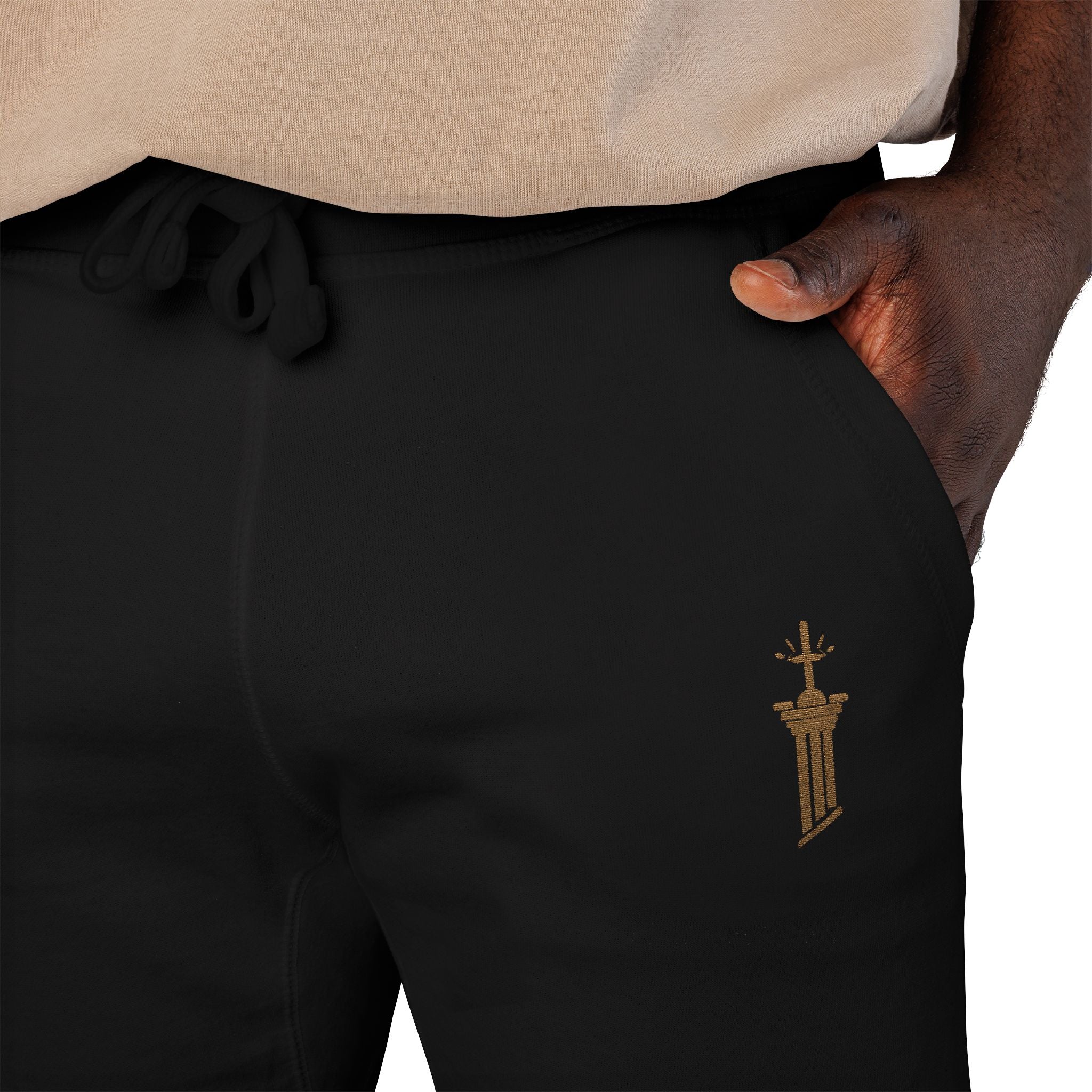 Pillar of Strength Embroidered Sweatpants — Church & Gym Fleece