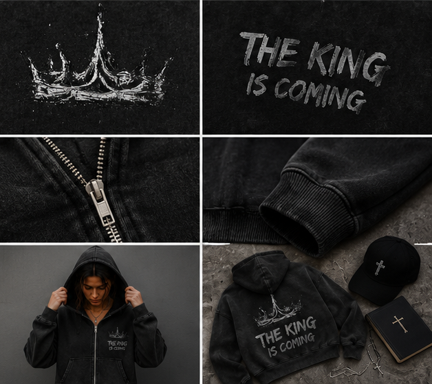 The King Is Coming Cropped Zip Hoodie